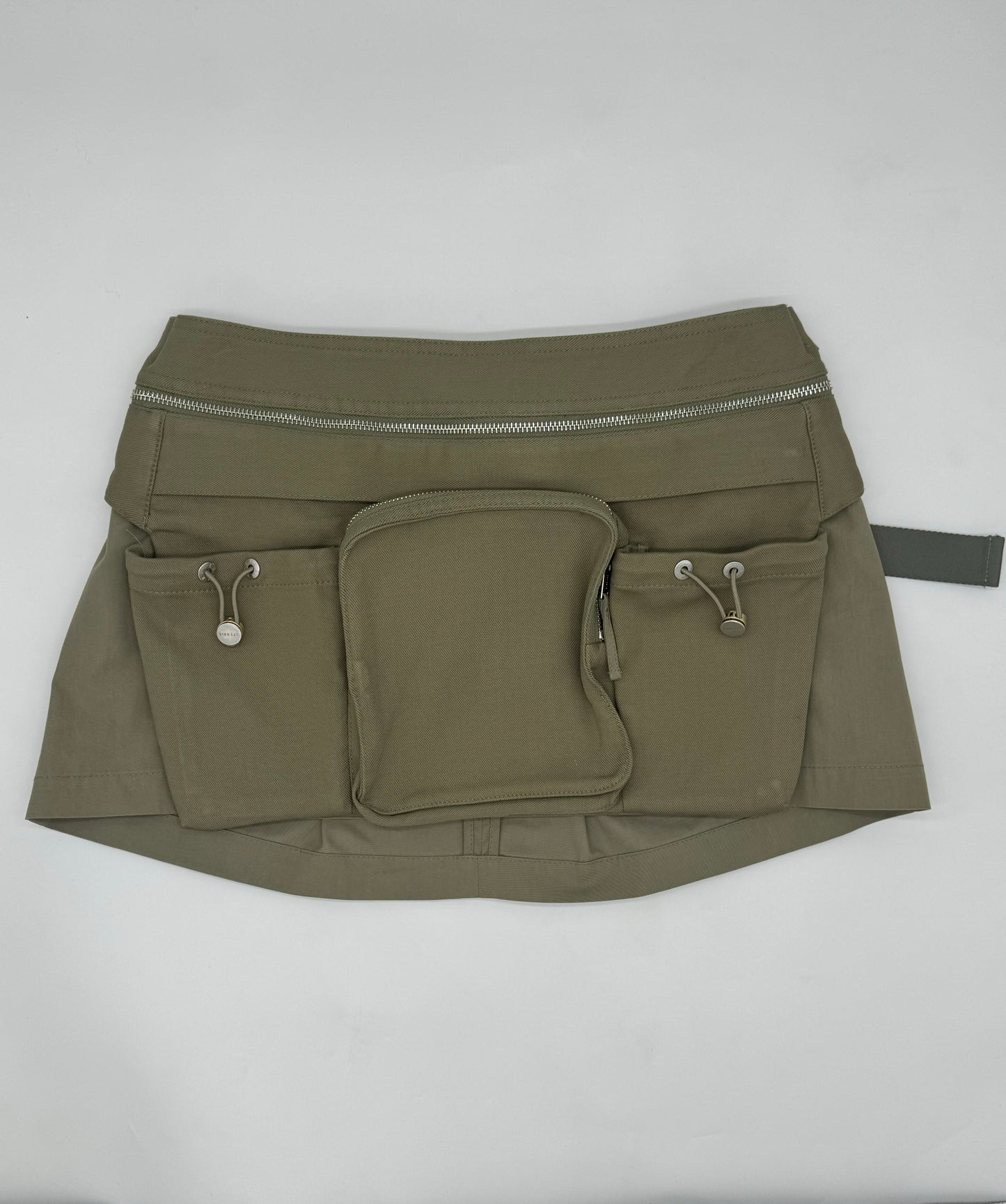 DION LEE GREEN UTILITY CARGO MINISKIRT