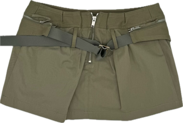 DION LEE GREEN UTILITY CARGO MINISKIRT